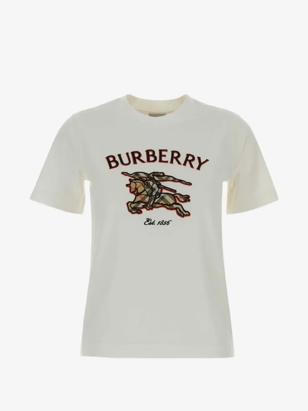 Футболка хлопковая Knight Check BURBERRY, белый