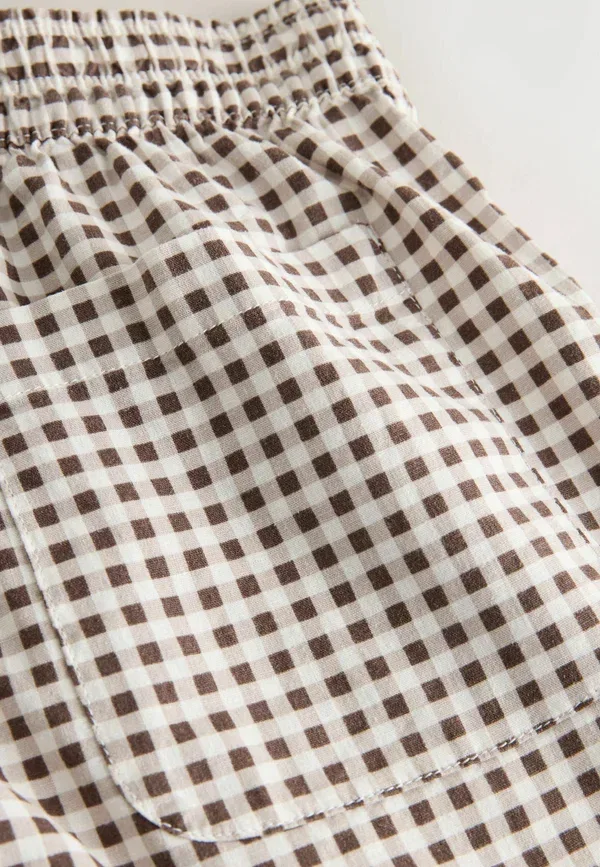 Шорты полосатые Shorts Next, chocolate brown ecru gingham, коричневый/шоколадный — фото 2