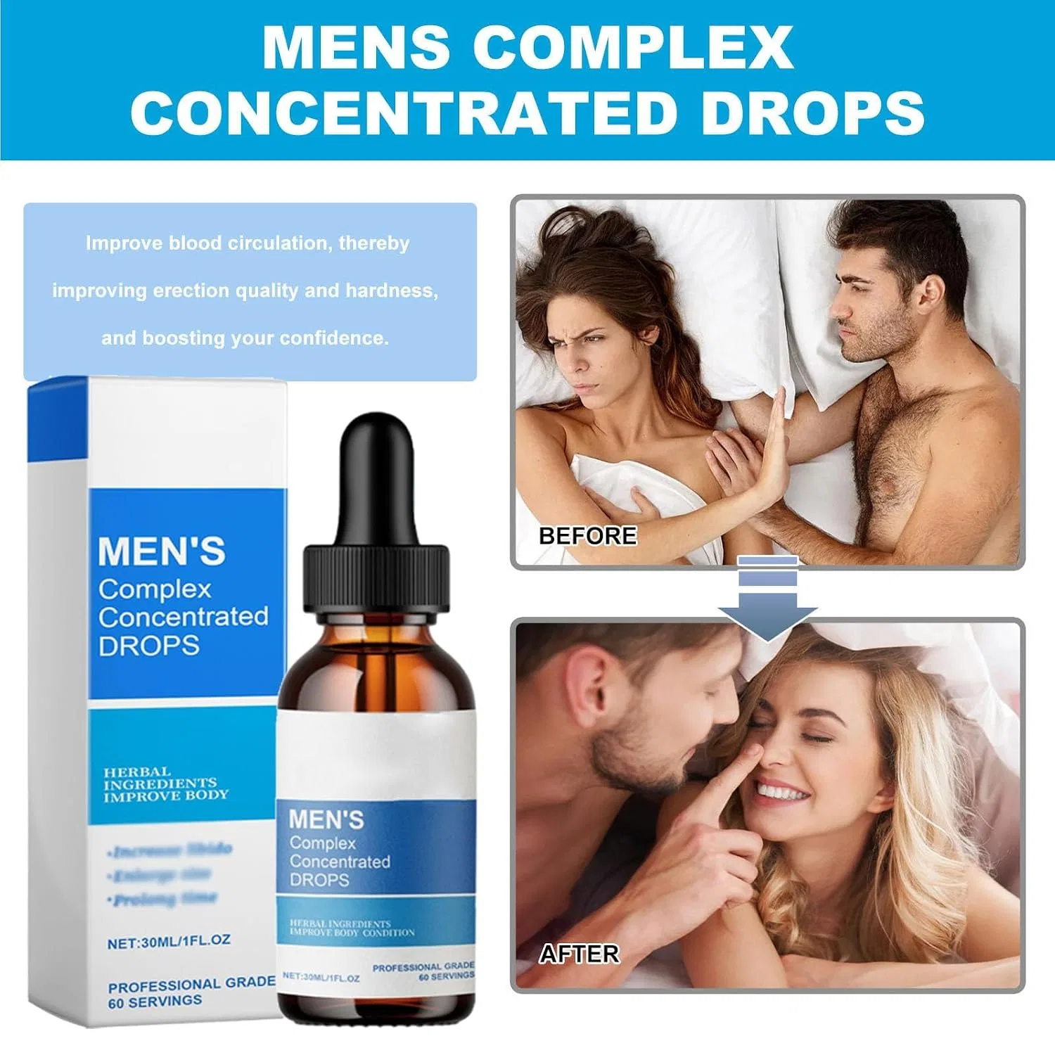 Концентрированные капли для мужчин, 3 шт, 30 мл Generic — фото 3