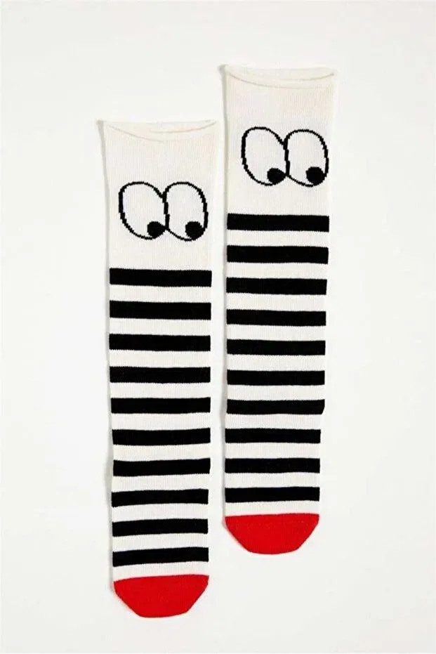 Детские носки с полоской Bony Socks, Ecru