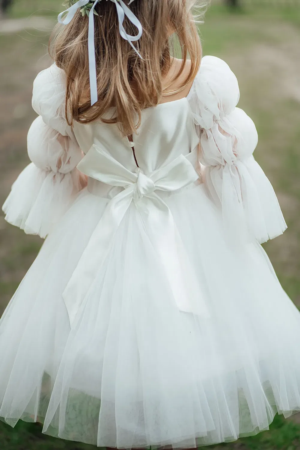 Платье с длинным рукавом Etoile Uk Flower Girl Boutique, White