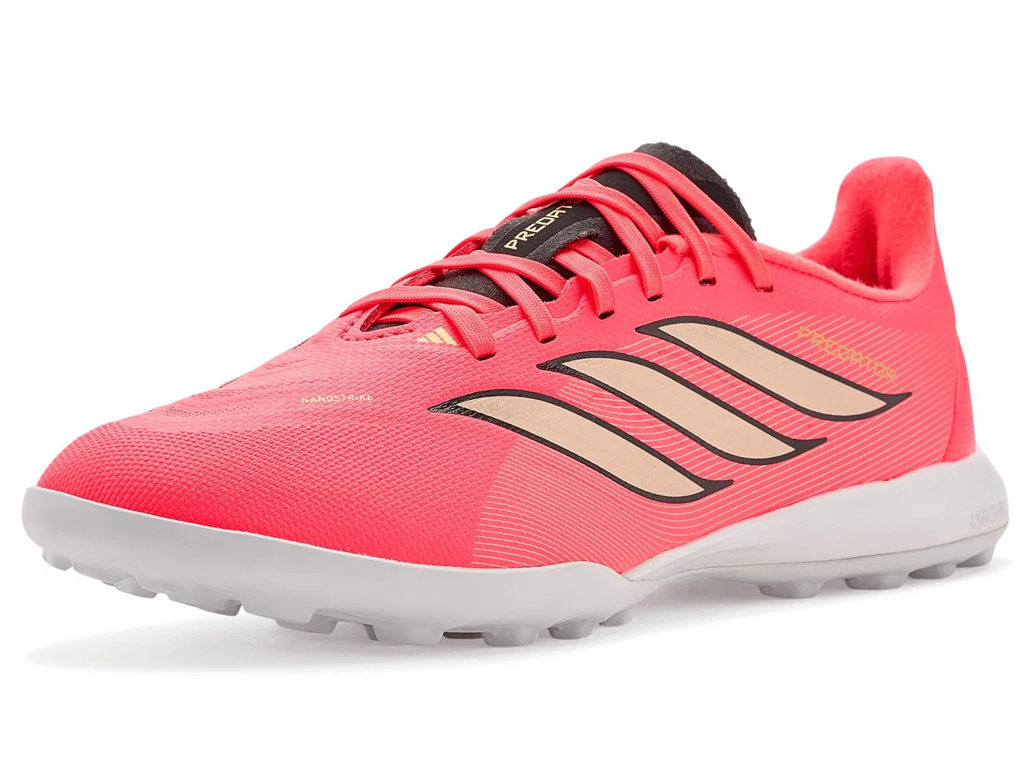 Бутсы Predator League Turf (для маленьких и больших детей) Adidas Kids, Solar Turbo/Thermal Chrome/Core Black — фото 2