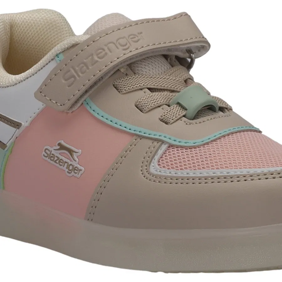 Детские кроссовки с липучками Perle Slazenger, Бело-розовый — фото 4