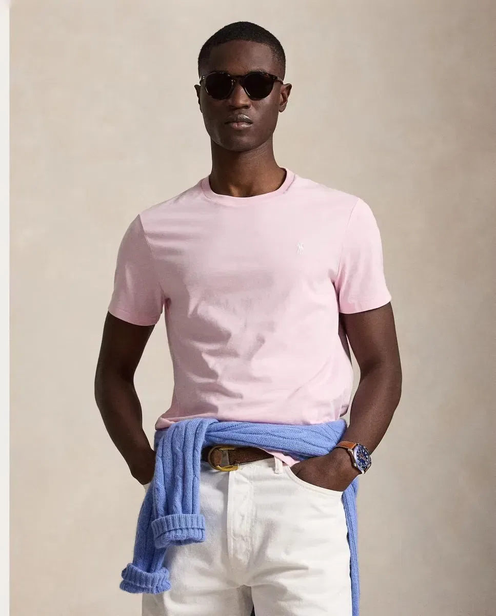 Мужская футболка с круглым вырезом Regular Fit Polo Ralph Lauren, Rosa Pastel
