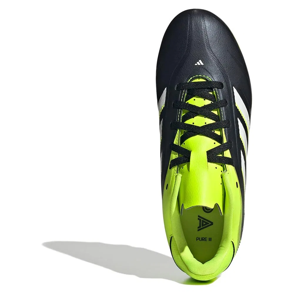 Детские бутсы футбольные для мальчиков с принтом Copa Pure III Club Firm Ground/Multi Ground Football Boots Kids Adidas, Core Black Cloud White Lucid Lemon — фото 2