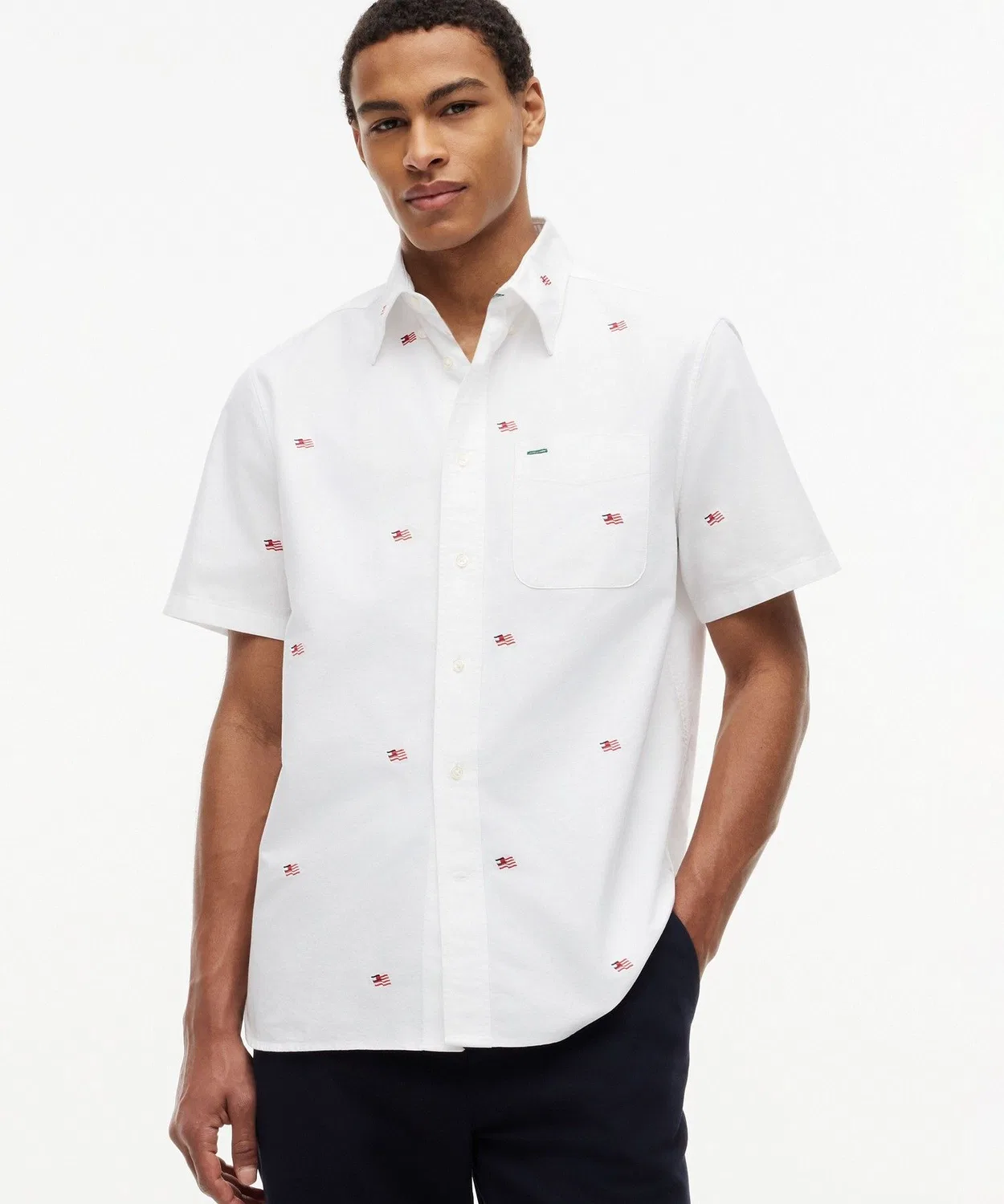 Мужская футболка с коротким рукавом, с принтом, RWB EMB S/S SHIRT TOMMY HILFIGER, Белый
