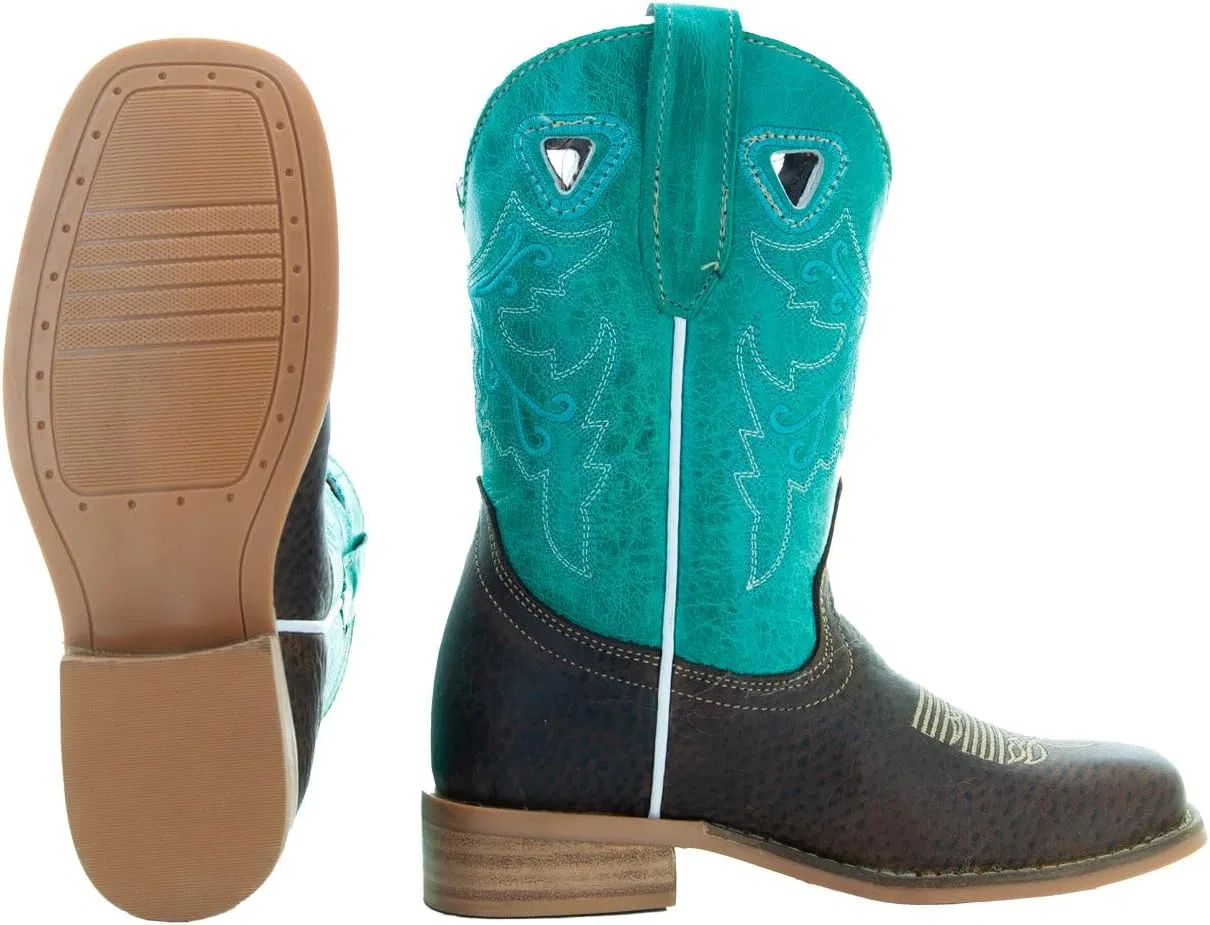Детские ботинки для девочек с контрастным дизайном Soto Boots K3005, Turquoise-Rubber