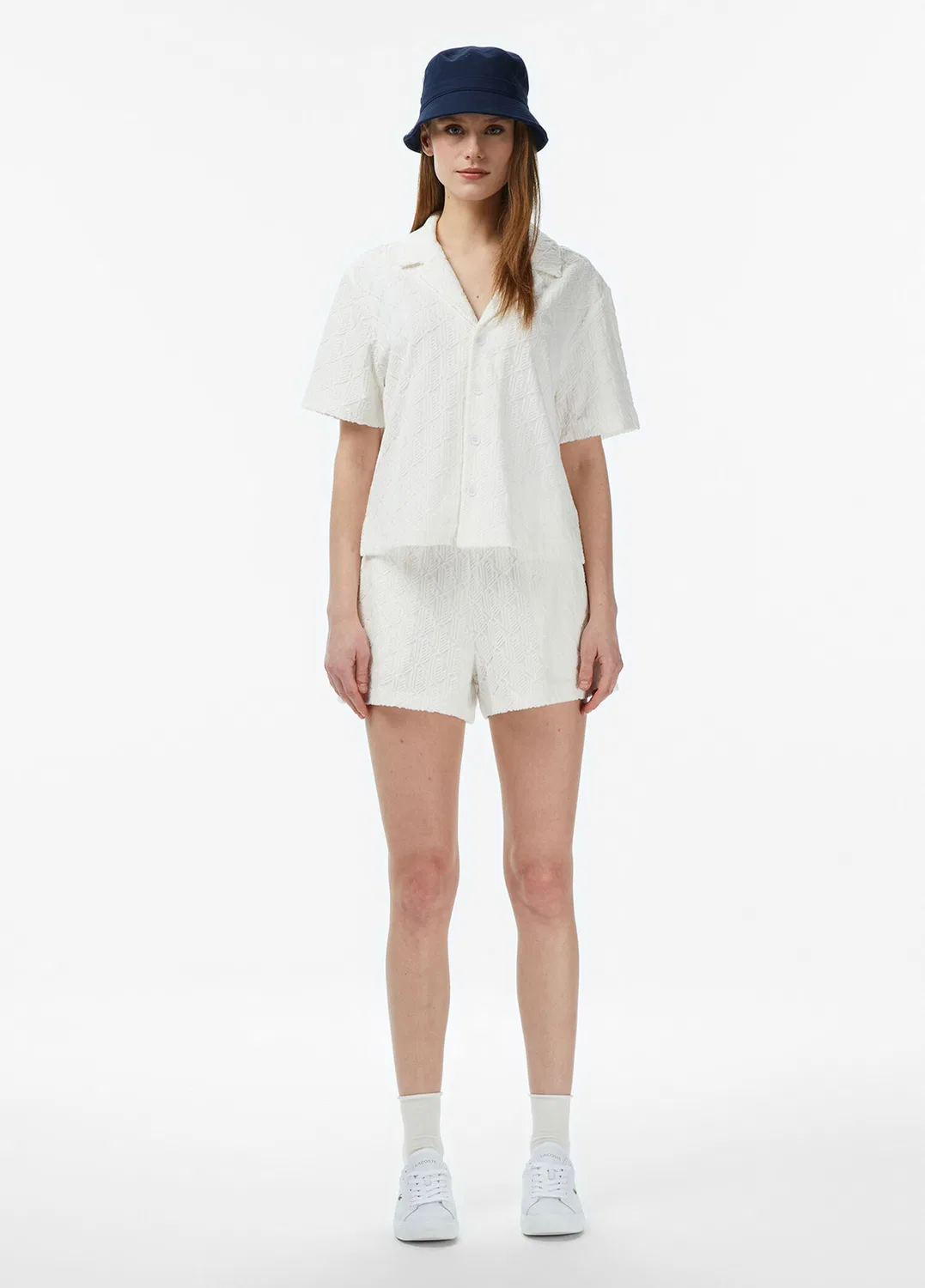 Шорты Lacoste Relaxed Fit Monogram, белые