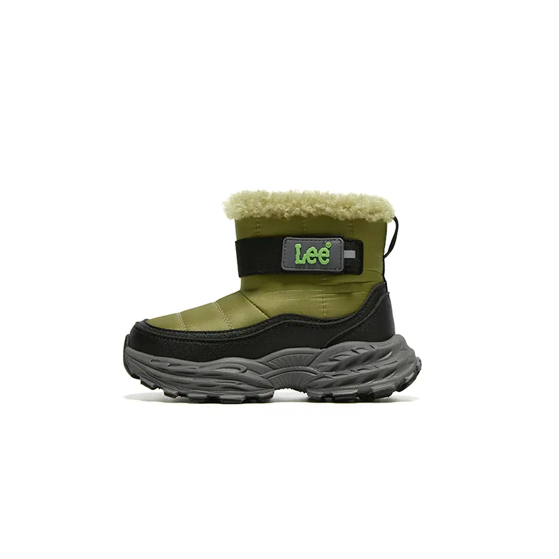 Детские зимние ботинки из эко-кожи с утеплителем Army Green Lee