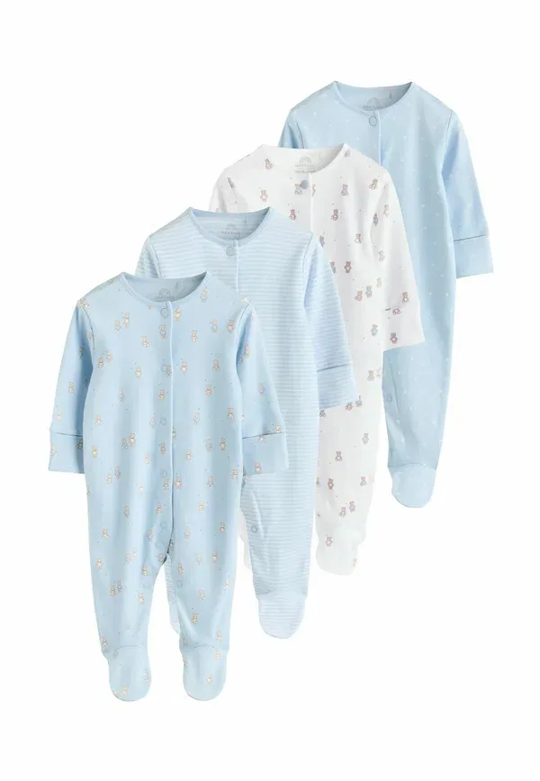 Комплект боди с принтом 4 pack - sleep suit Next, синий