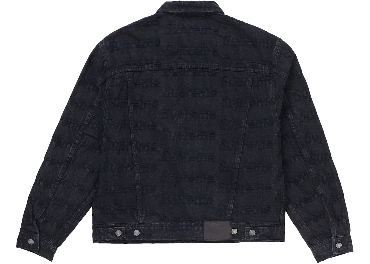 Мужская джинсовая куртка с принтом Frayed Logos Supreme, Black — фото 2