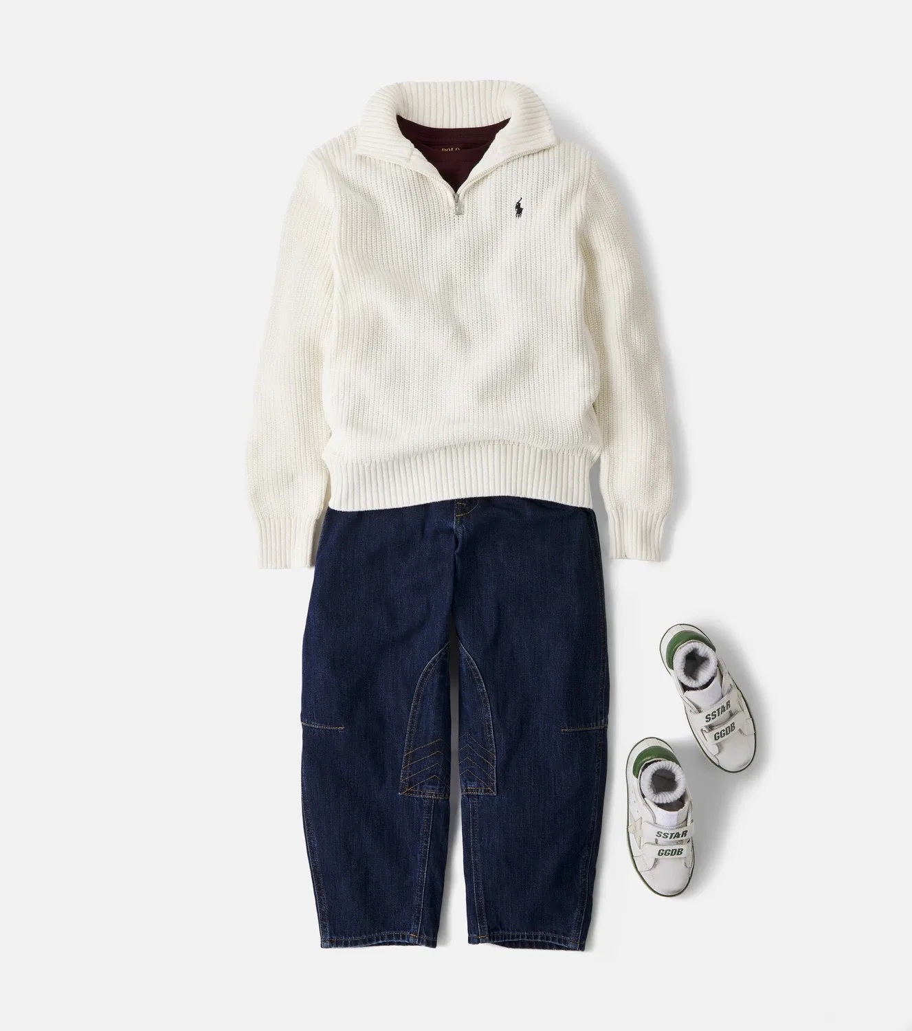 Свитшот хлопковый с логотипом Polo Ralph Lauren Kids, белый — фото 2