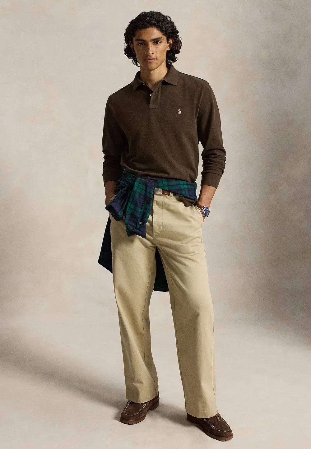Поло-Рубашка приталенного кроя из сетчатой ткани - поло-рубашка Polo Ralph Lauren, Nutmeg Brown/C8663 — фото 2