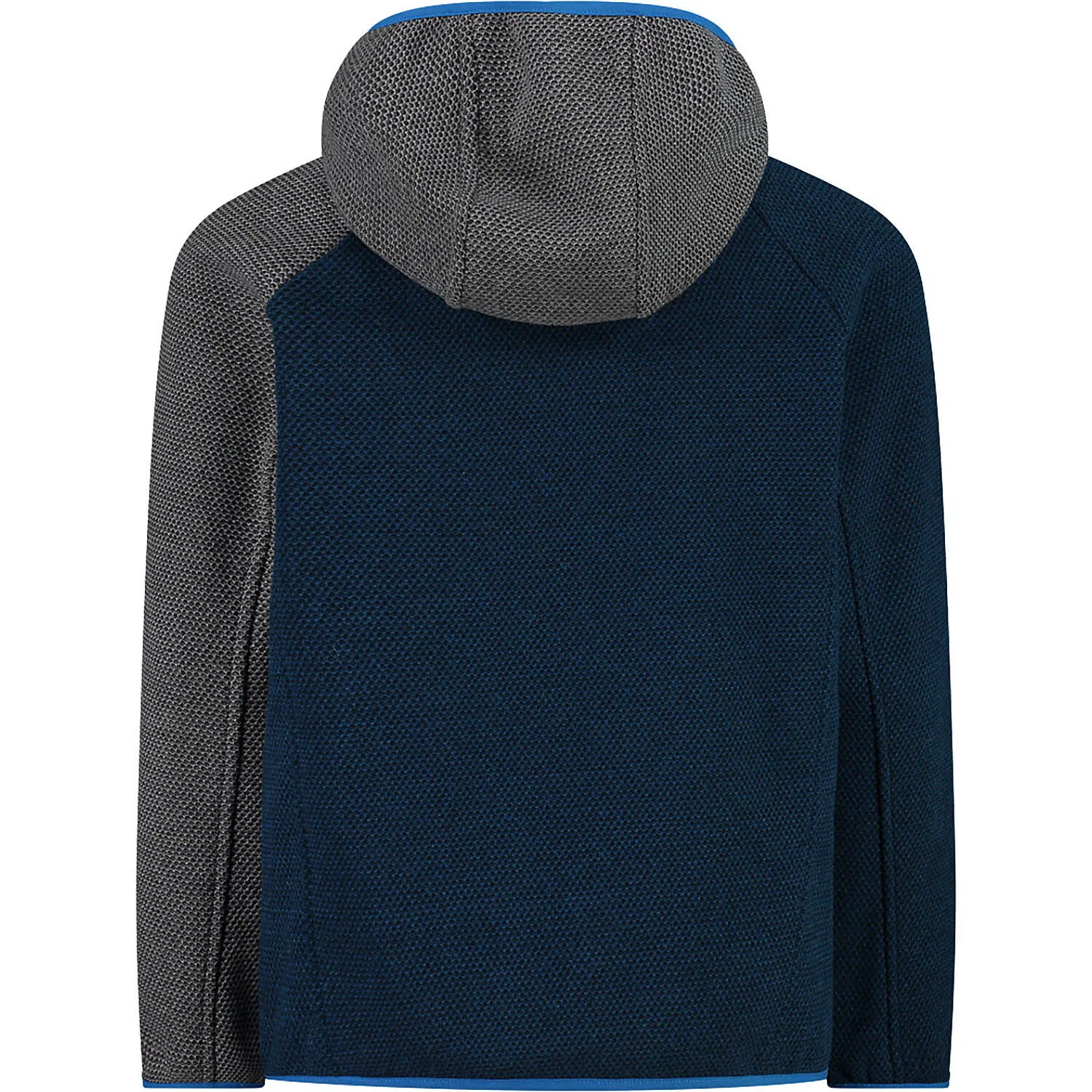 Детская куртка из футера с капюшоном BOYS JACKET FIX HOOD JACQUARD KNITTED Cmp, Petrolblau / Schwarz — фото 2