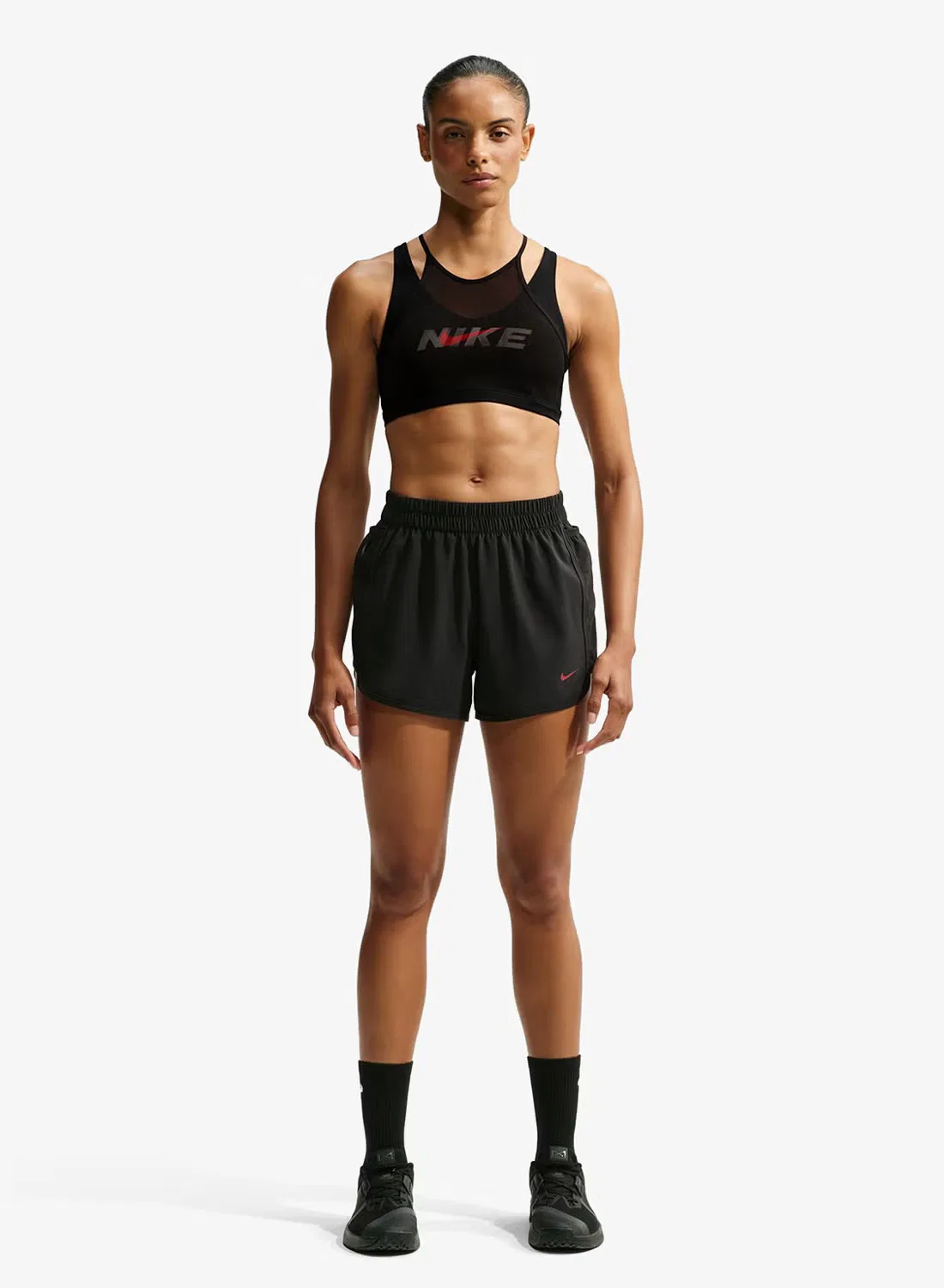 Бюстгальтер спортивный с сетчатым слоем Nike, черный