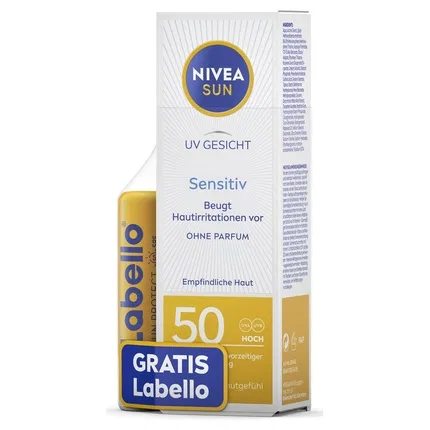 Солнцезащитный крем для лица SPF 50 Nivea Sun UV Face Sensitive