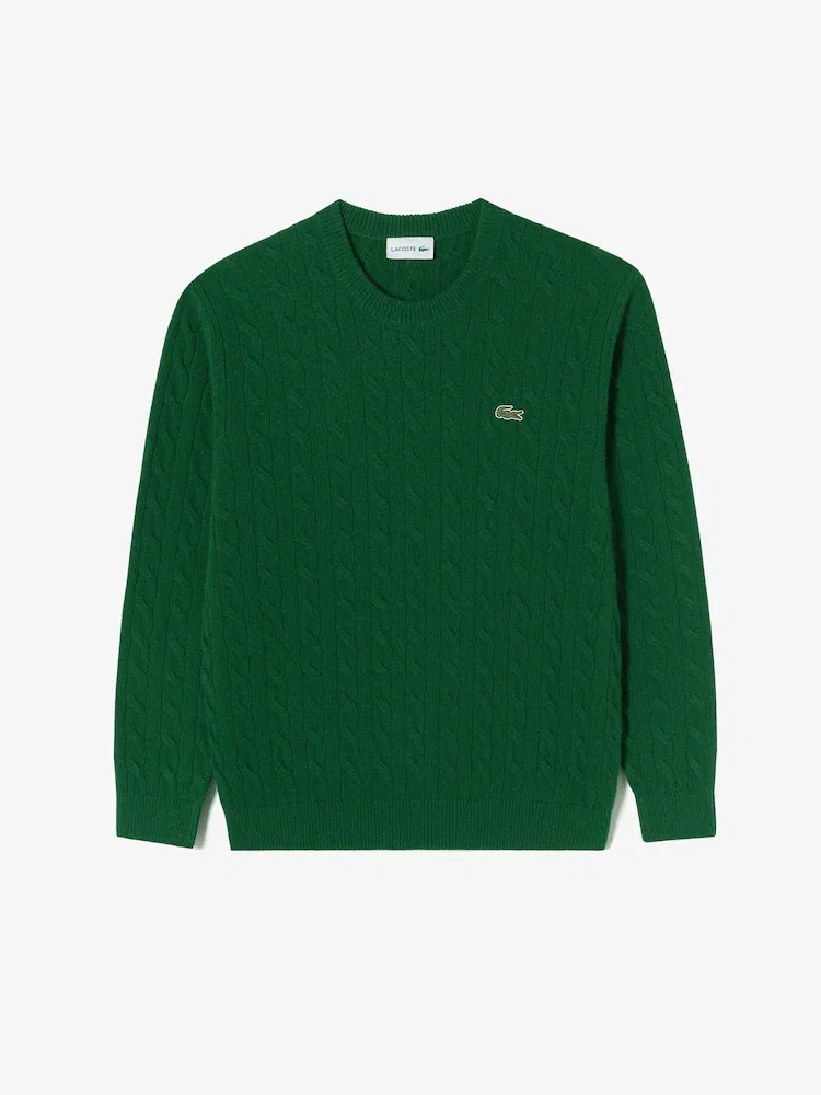 Свитер кабельный с круглым вырезом LACOSTE, Navy — фото 4