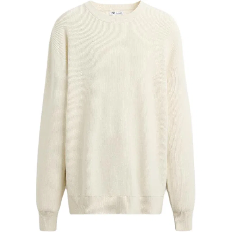 Мужской свитер с круглым вырезом Ecru ZARA