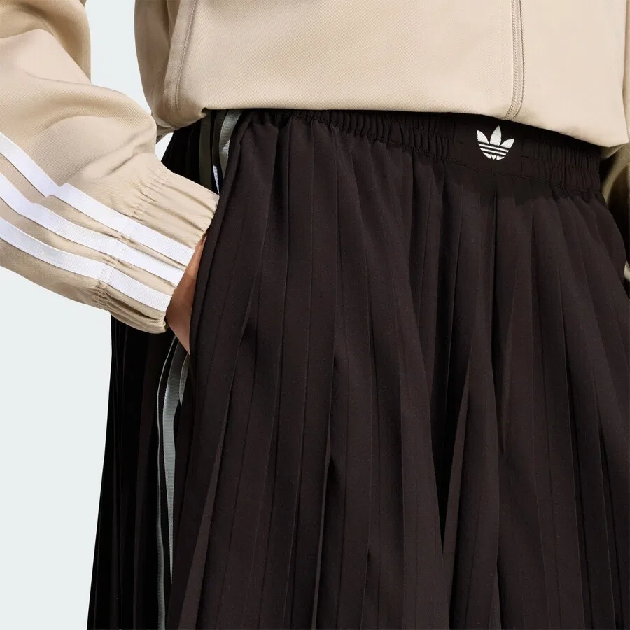 Брюки ADIDAS ORIGINALS с широкими штанинами, темно-коричневые — фото 3
