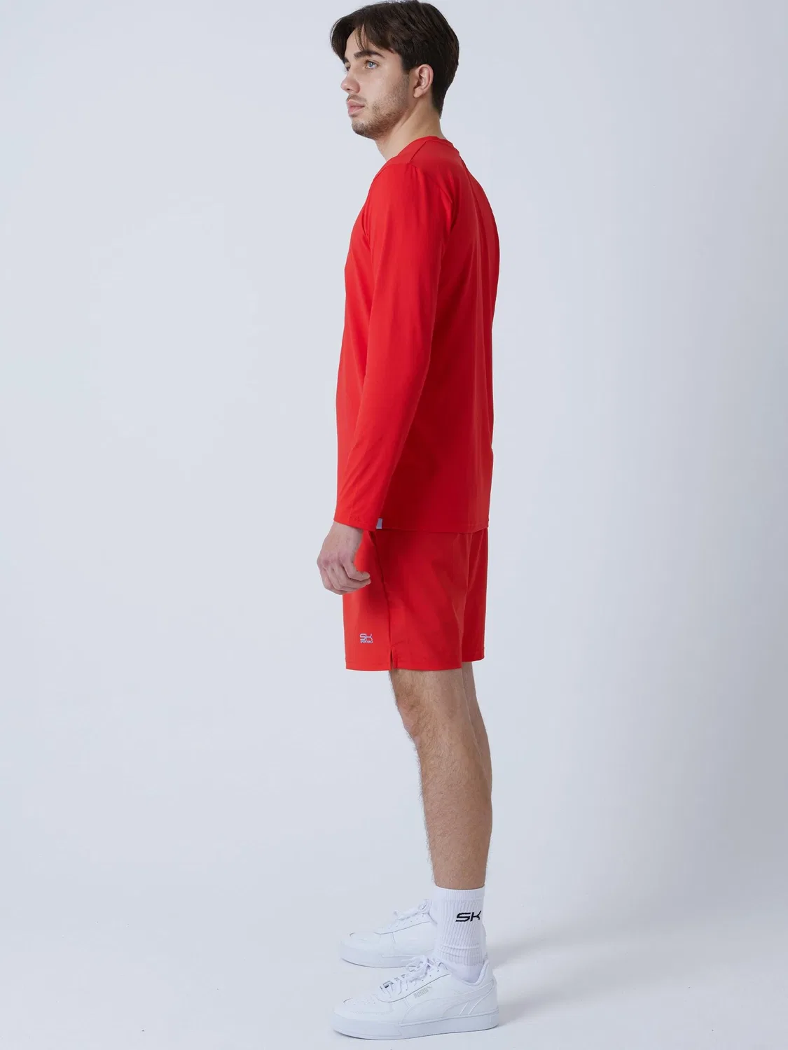 Спортивная футболка Sportkind Performance Shirt с круглым вырезом и длинными рукавами, красная — фото 4