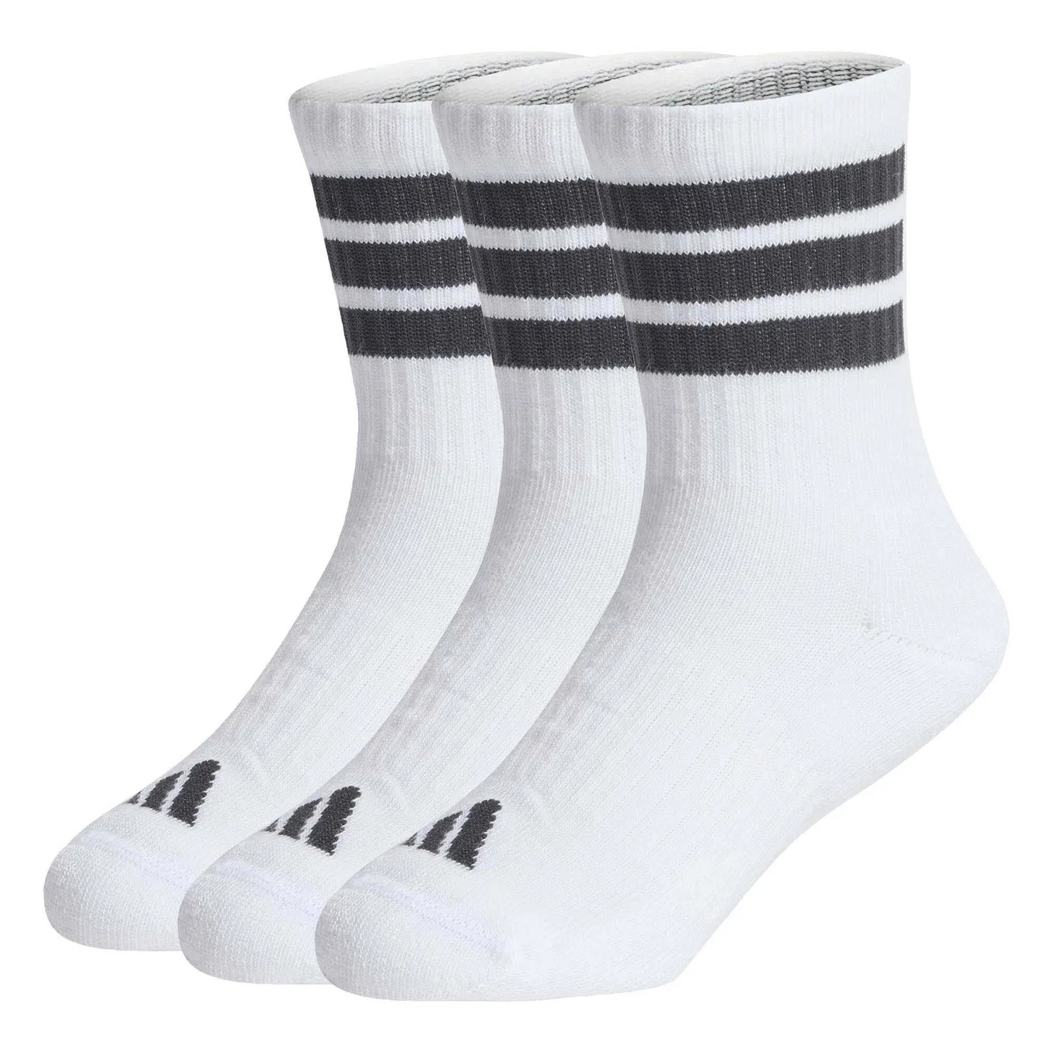 Детские носки с поддержкой свода стопы Adidas Sport Socken 3S Kd C Crw 3P, White Black Black