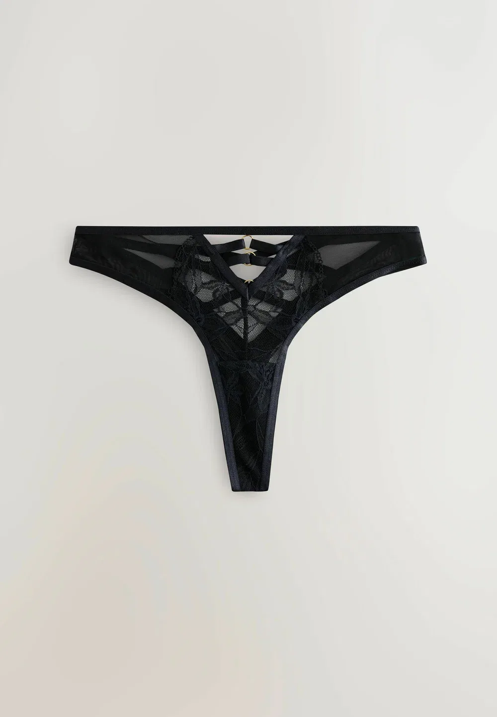 Трусики-Стринги с кружевными бретелями, комплект из 2 штук - стринги Next, Pink Black — фото 3