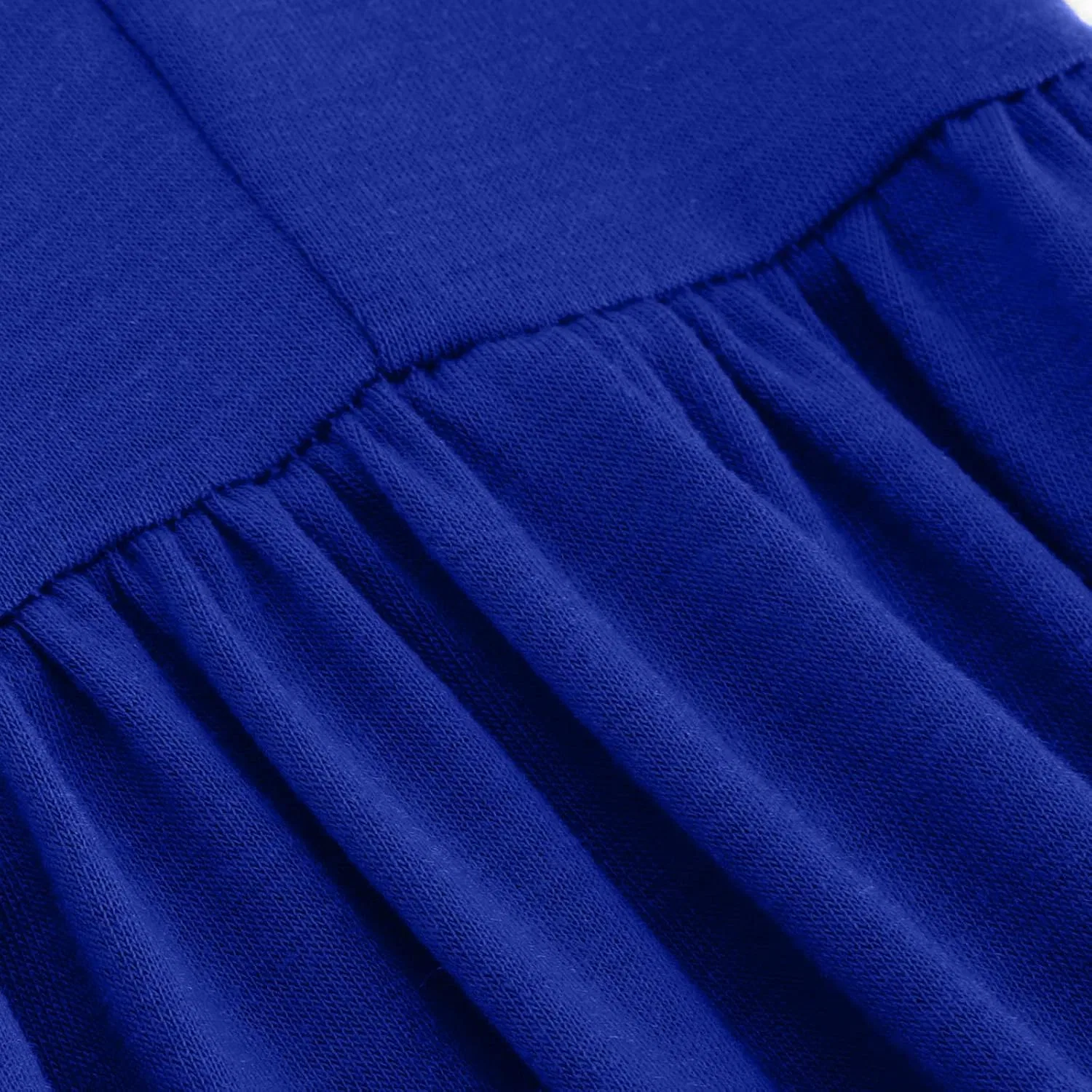Женское повседневное платье с воланами A-line, Blue — фото 4