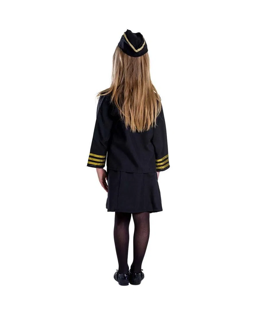 Костюм стюардессы с жакетом, юбкой, шарфом и пилоткой Dress Up America, Black — фото 2