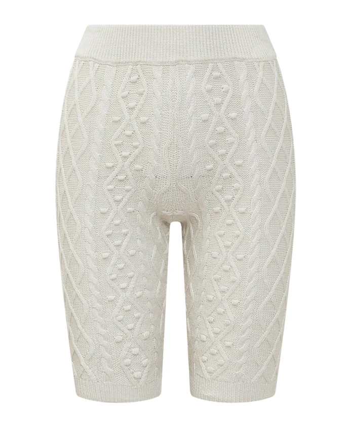 

Ребристые шорты с высокой талией, длиной до колена Loulou Studio, бежевый