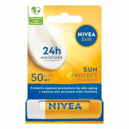 Бальзам для губ солнцезащитный SPF 50 Nivea Sun, 5.5ml