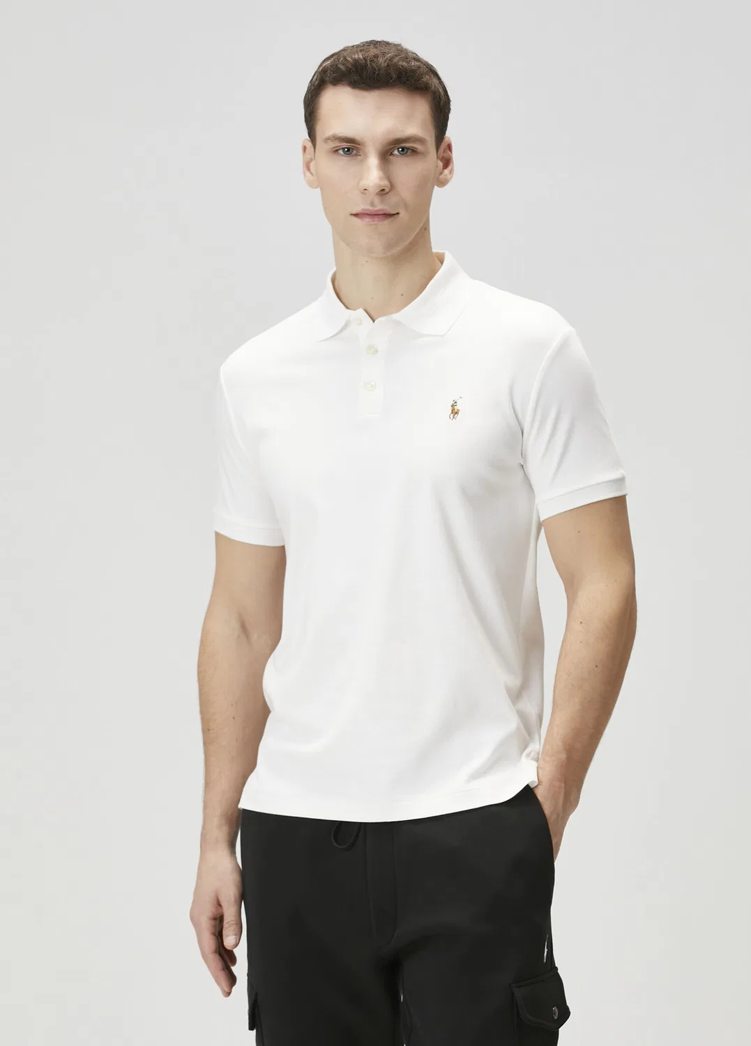 Поло Polo Ralph Lauren Slim Fit, белый