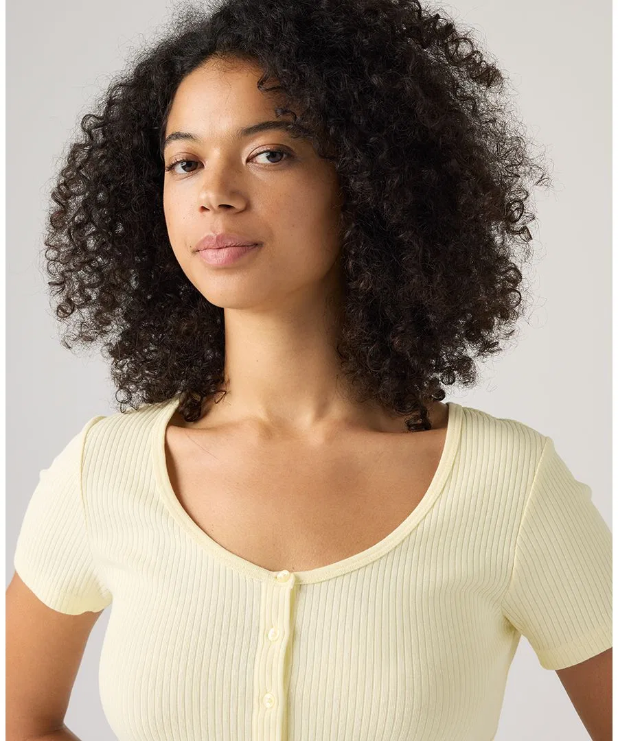 Женский топ-рубашка Levi's Austen Button-Up Short-Sleeve, Pear Sorbet — фото 3