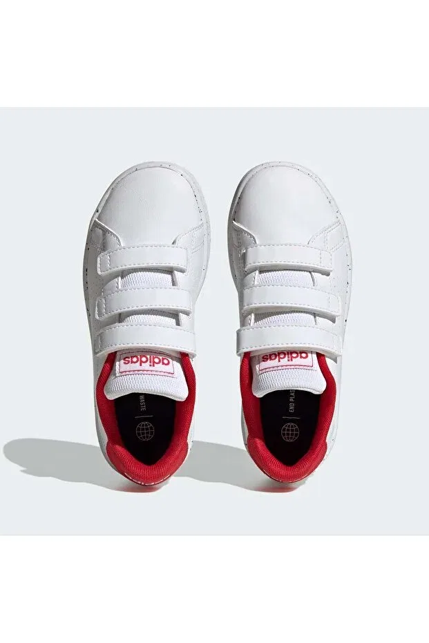 Детские кроссовки для девочек с принтом Advantage Lifestyle Court Hook-and-Loop Adidas, Cloud White / Cloud White / Be — фото 3