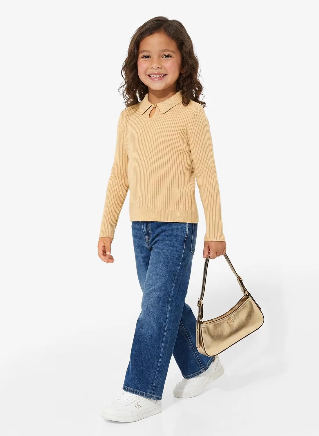 Свитер с логотипом Calvin Klein Jeans, желтый