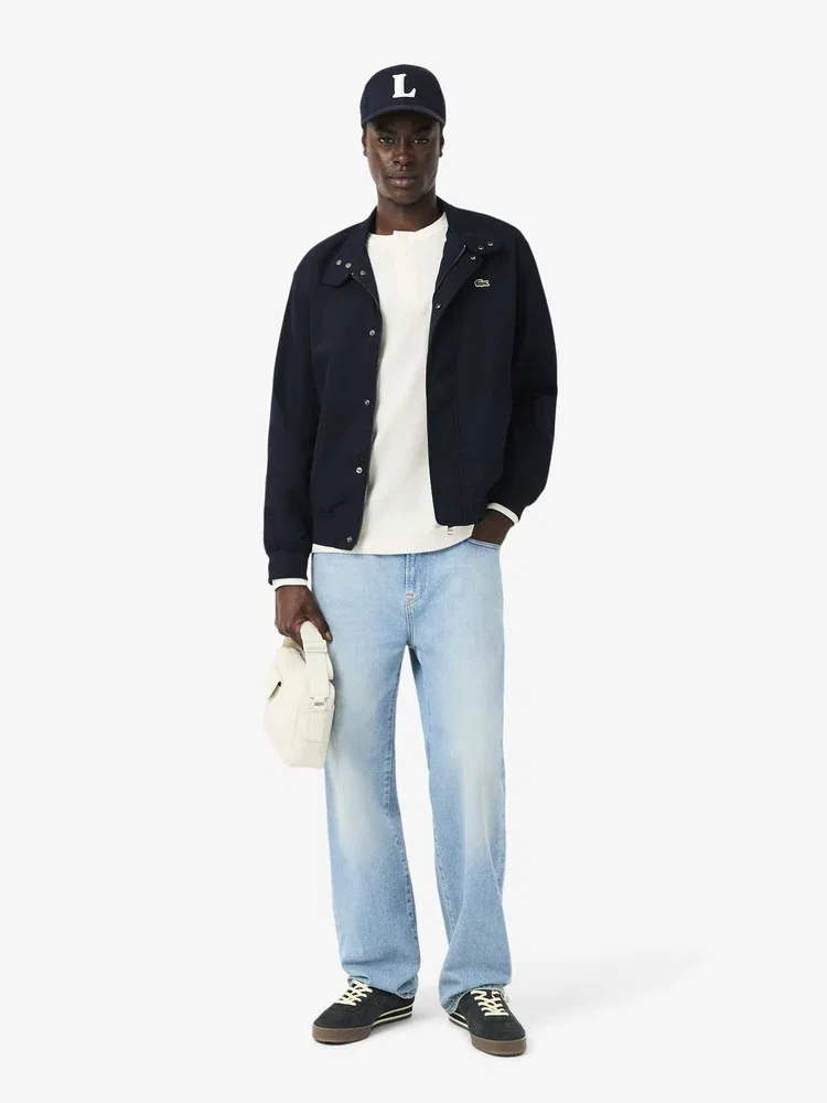 Футболка с длинным рукавом вафельная Henry Neck LACOSTE, White — фото 4