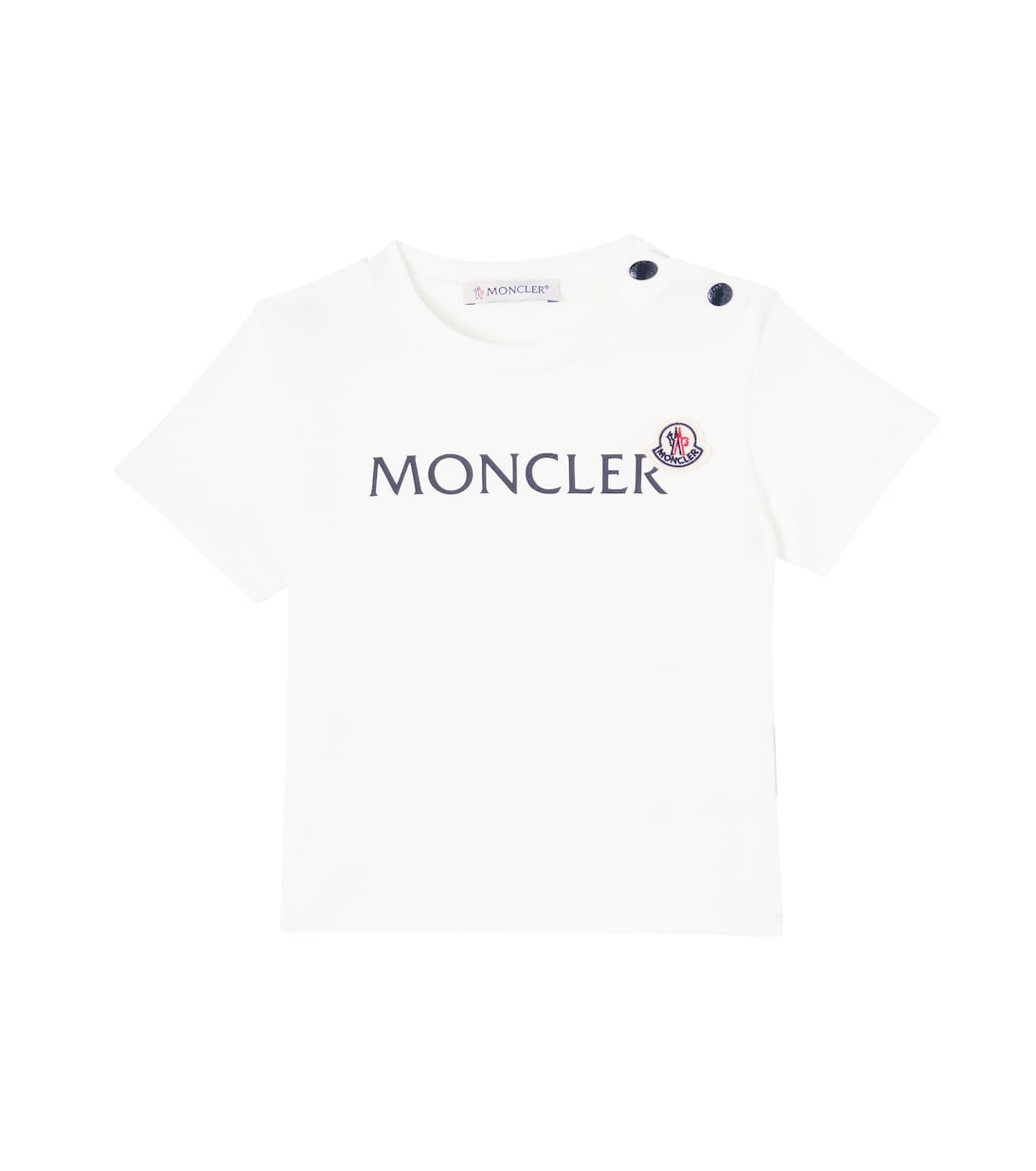 

Футболка из хлопкового джерси с детским логотипом Moncler Enfant, белый