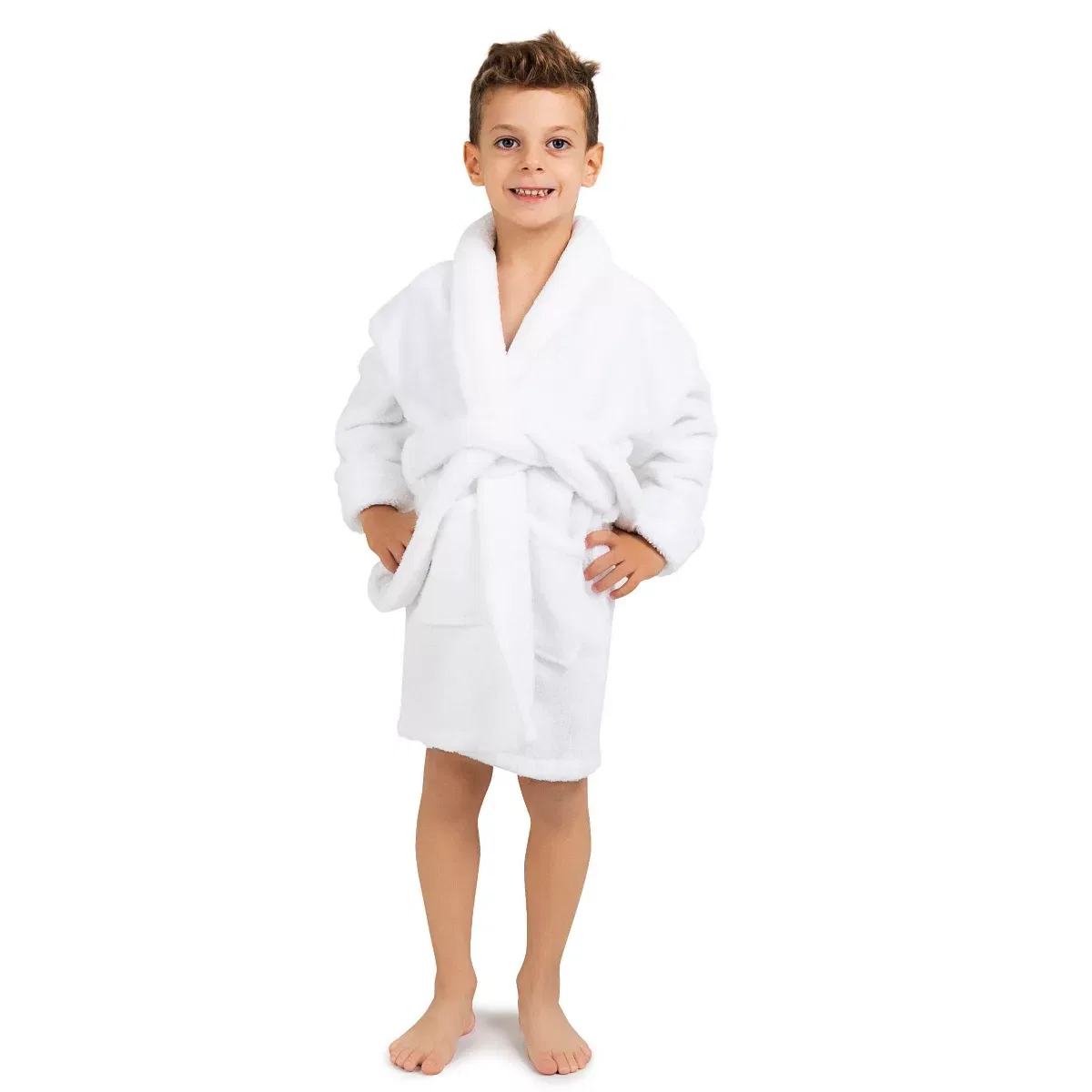 Детский халат из микрофибры с шальным воротником BC Bare Cotton, White