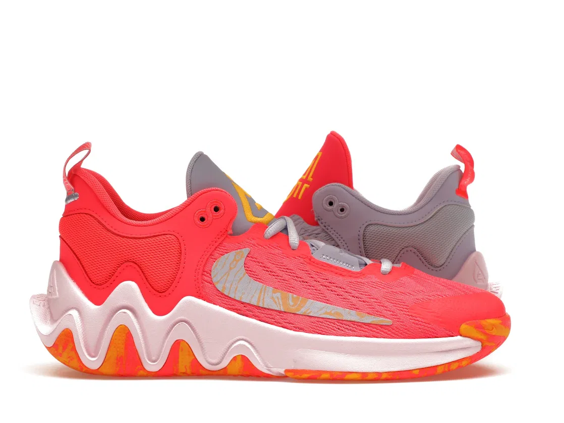 Детские кроссовки для баскетбола с ярким дизайном Nike Giannis Immortality 2, Hot Punch Pink Foam Laser Orange University Blue