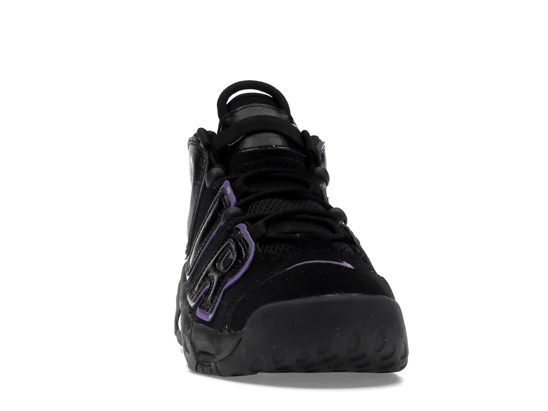 Детские кроссовки Lifestyle с контрастной расцветкой Nike Air More Uptempo, Black/Action Grape-White-Metallic Gold — фото 2