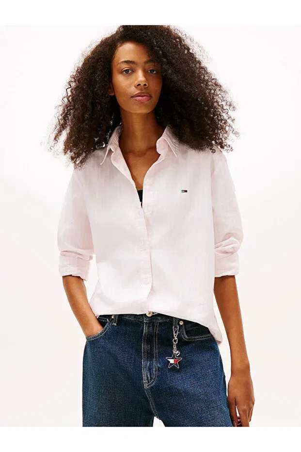 Женская рубашка с длинным рукавом Tommy Hilfiger, Light Pink