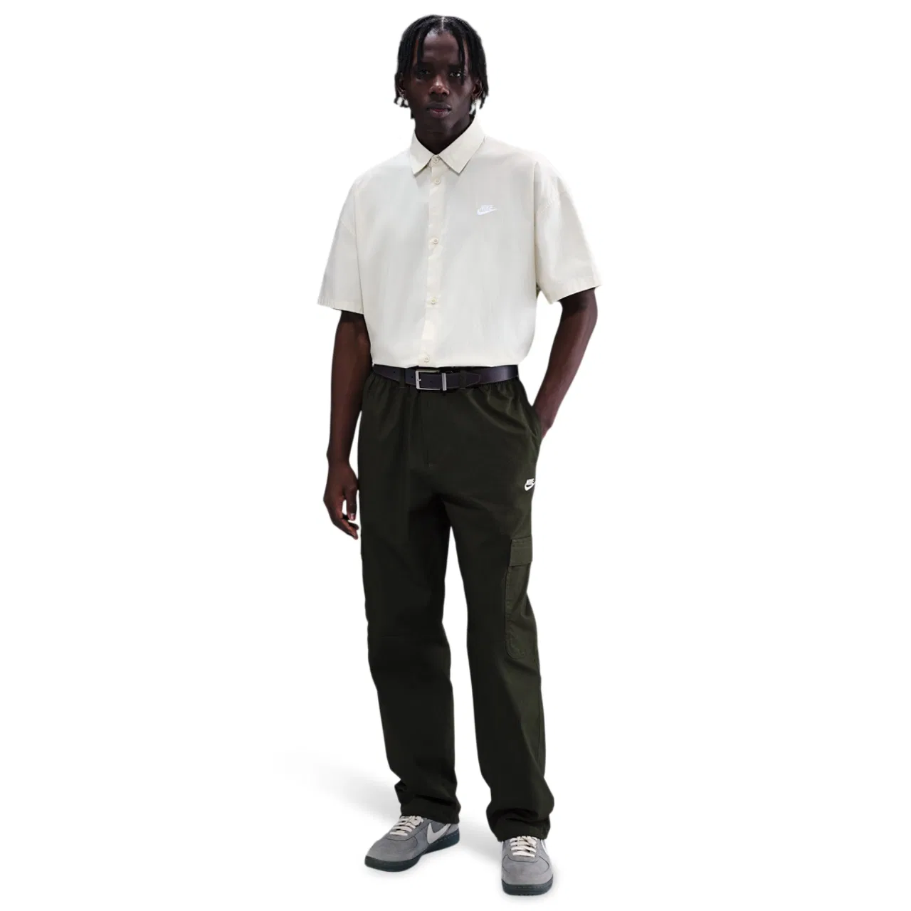 Мужские брюки карго свободного кроя Club Woven Nike, цвет White/Sequoia — фото 3