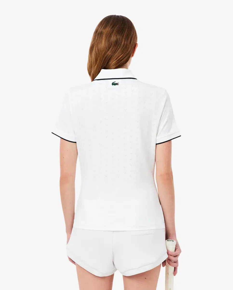 Поло Lacoste Blanco с коротким рукавом, из технологичного трикотажа — фото 3