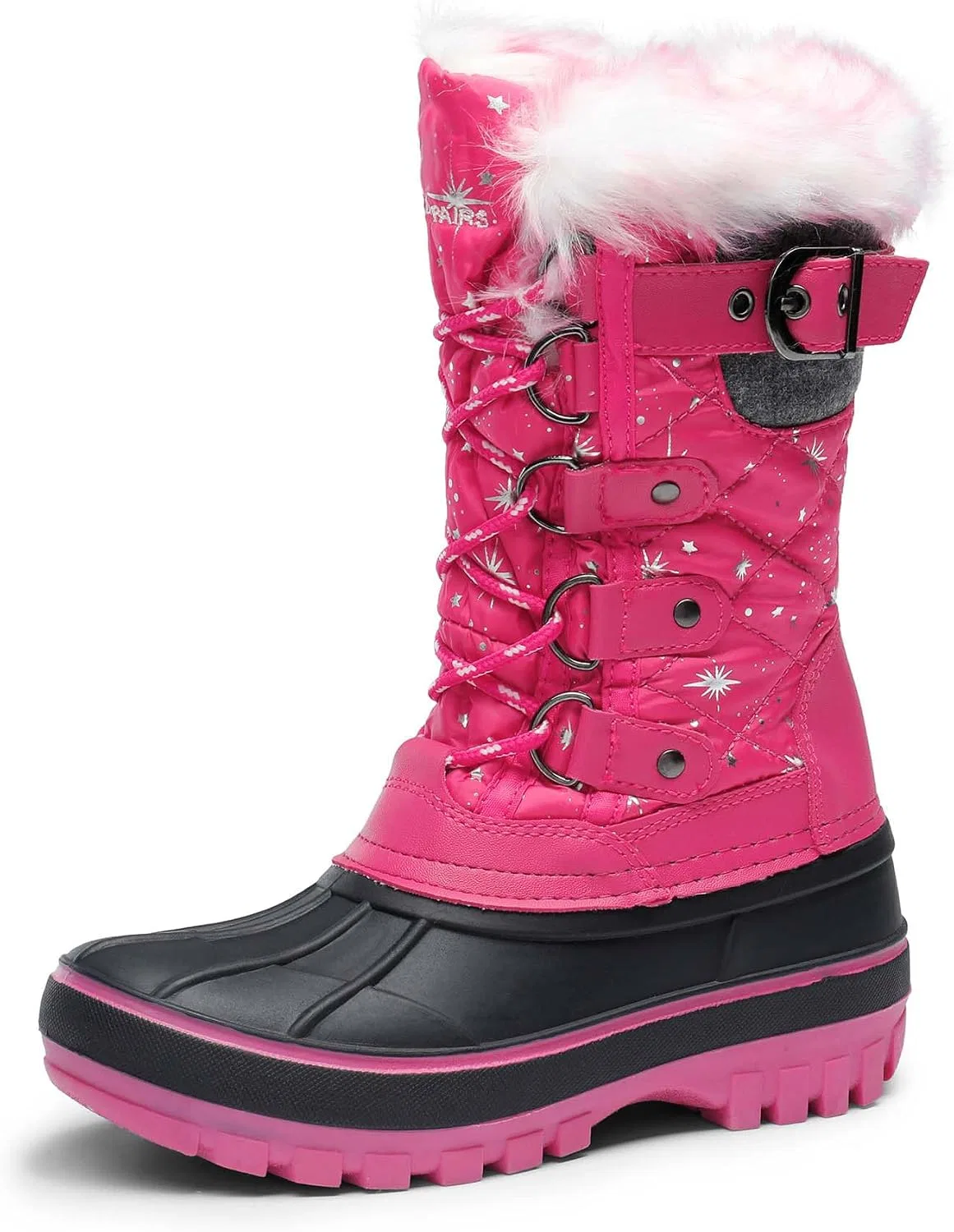 Детские зимние сапоги для девочек с защитой от снега DREAM PAIRS, Fuchsia