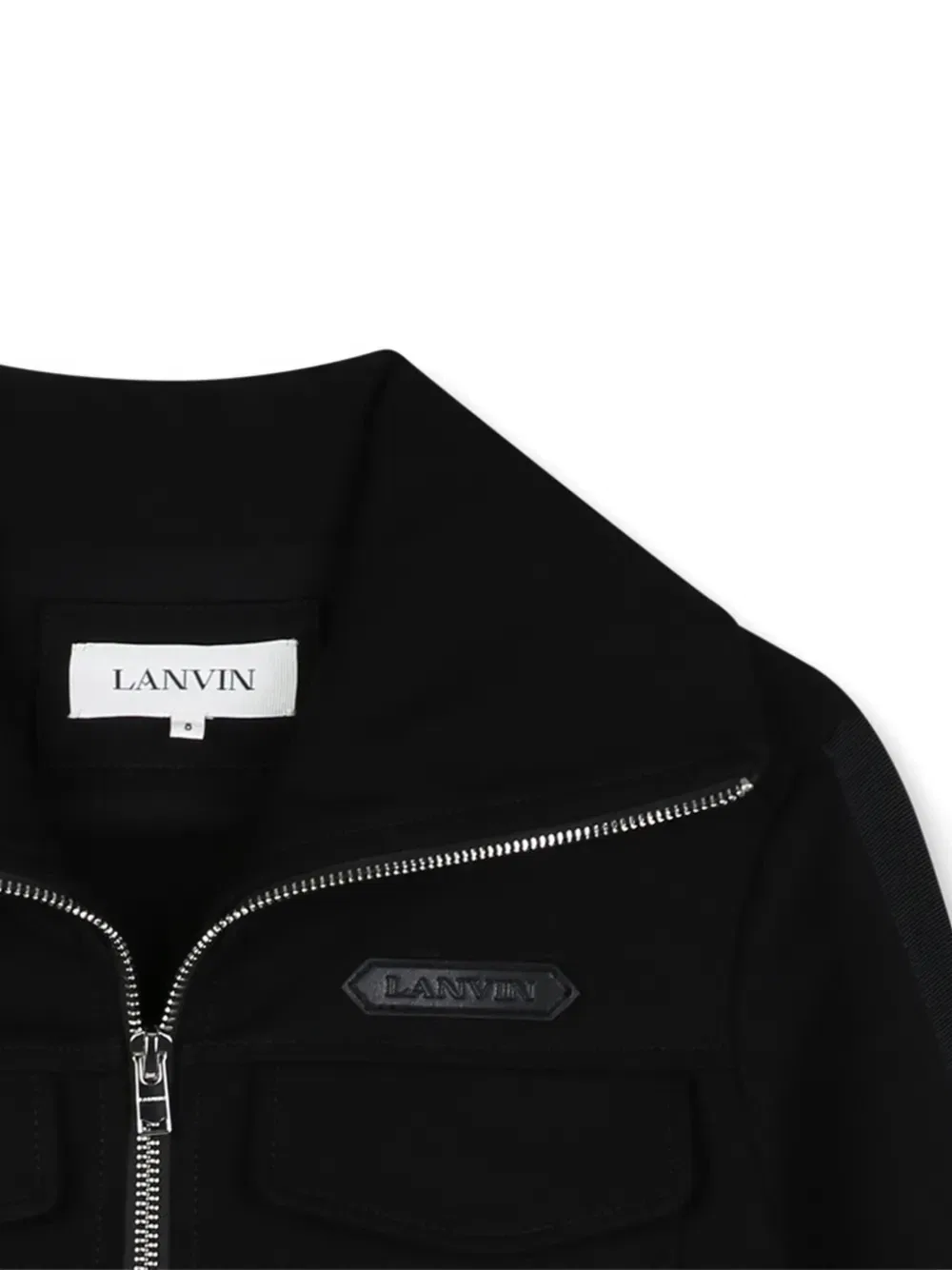 Куртка на молнии с нашивкой-логотипом Lanvin Enfant, черный — фото 3