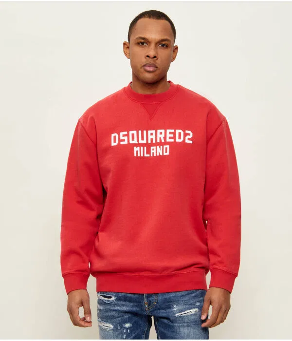 Мужской пуловер с круглым вырезом Dsquared2, красный