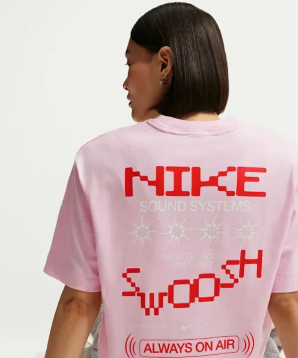 Футболка оверсайз мид-кроп, Nike, розовый — фото 3