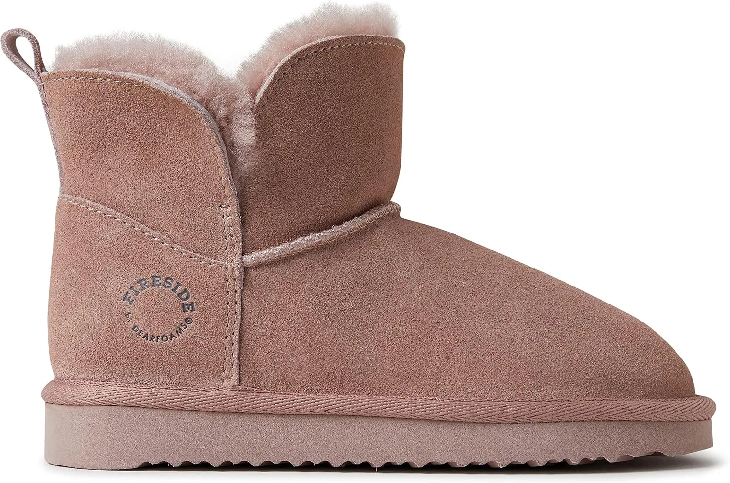 Детские сапоги для девочек из овчины Fireside by Dearfoams Bunbury, Dusty Pink — фото 4