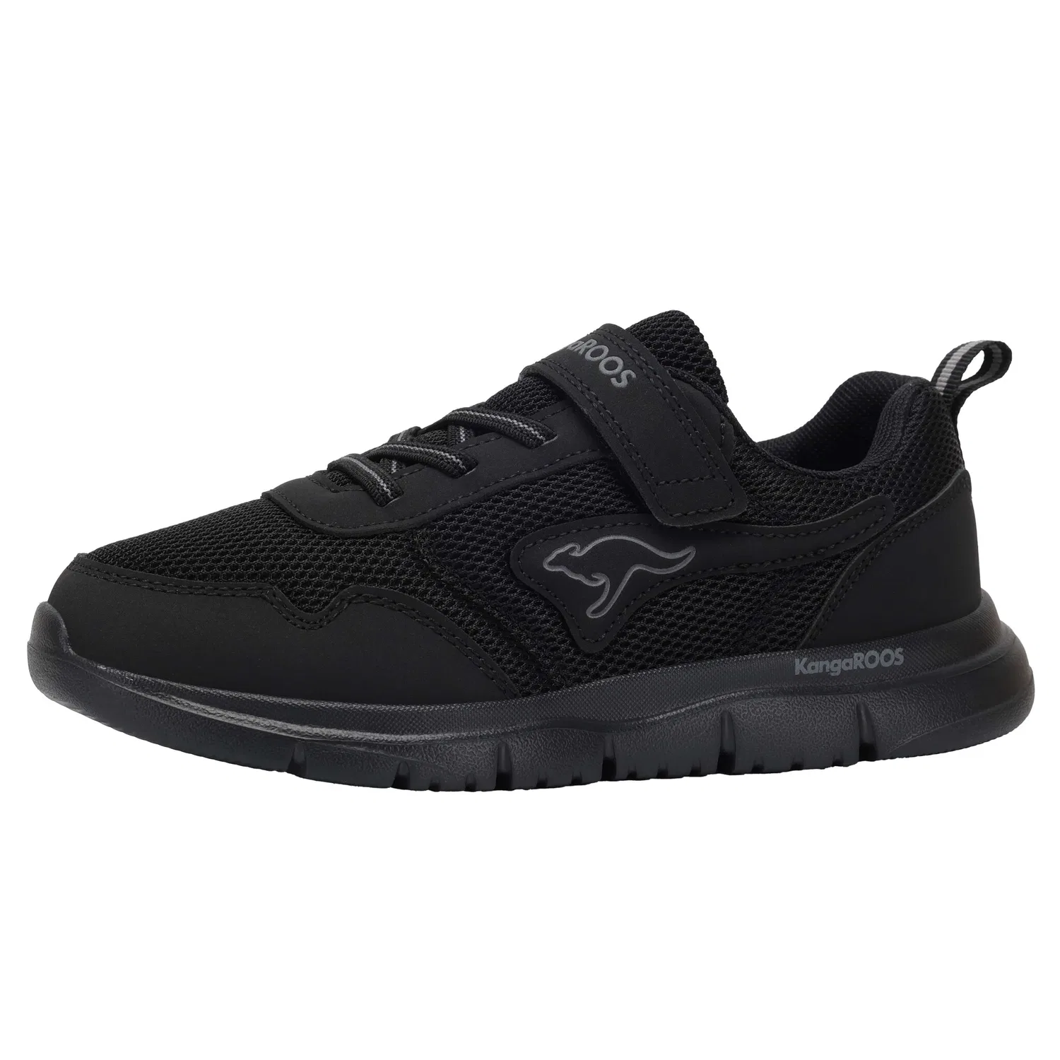 Детские спортивные кроссовки с шнуровкой и липучкой KangaROOS, Jet Black/Mono