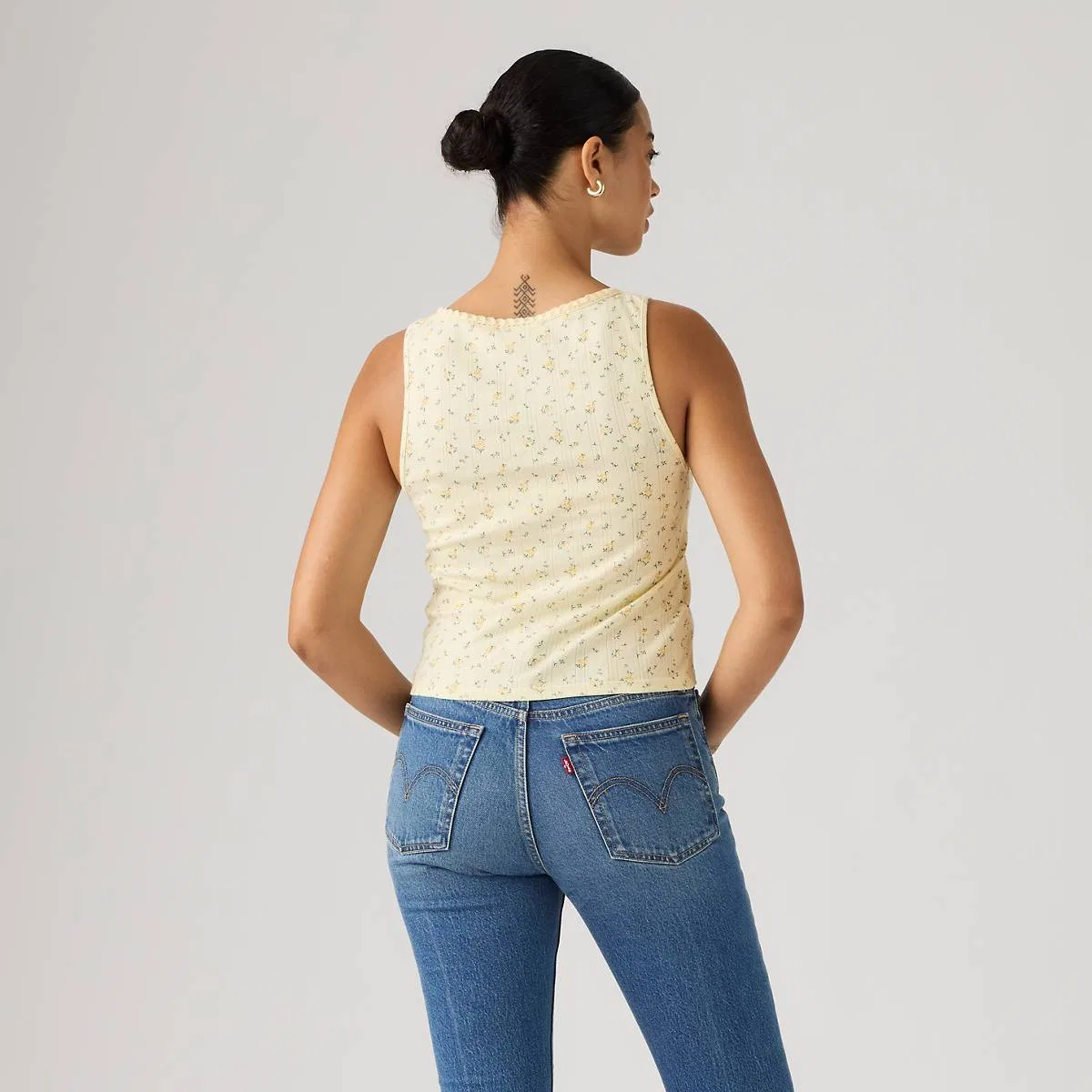 Топ из кружева с ажурной отделкой из сухих материалов Levi's, Isabel Floral Pear Sorbet - Multi-Color — фото 4