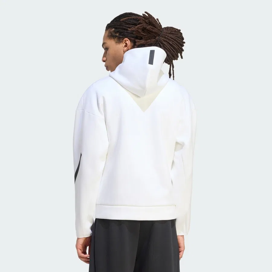 Спортивная кофта с капюшоном на молнии Z.N.E. Full Zip adidas, Светло-серый — фото 2